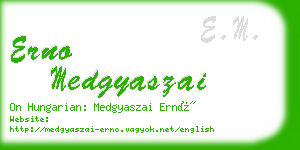 erno medgyaszai business card